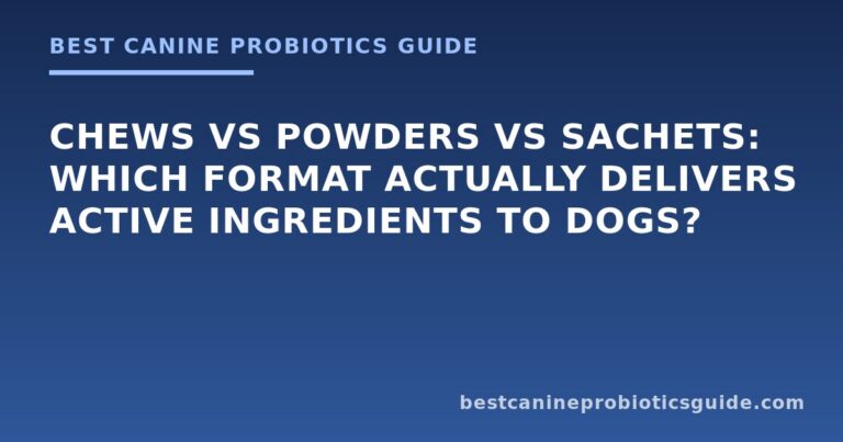 Chews vs Powders vs Sachets: Which Format Actually Delivers Active Ingredients to Dogs?